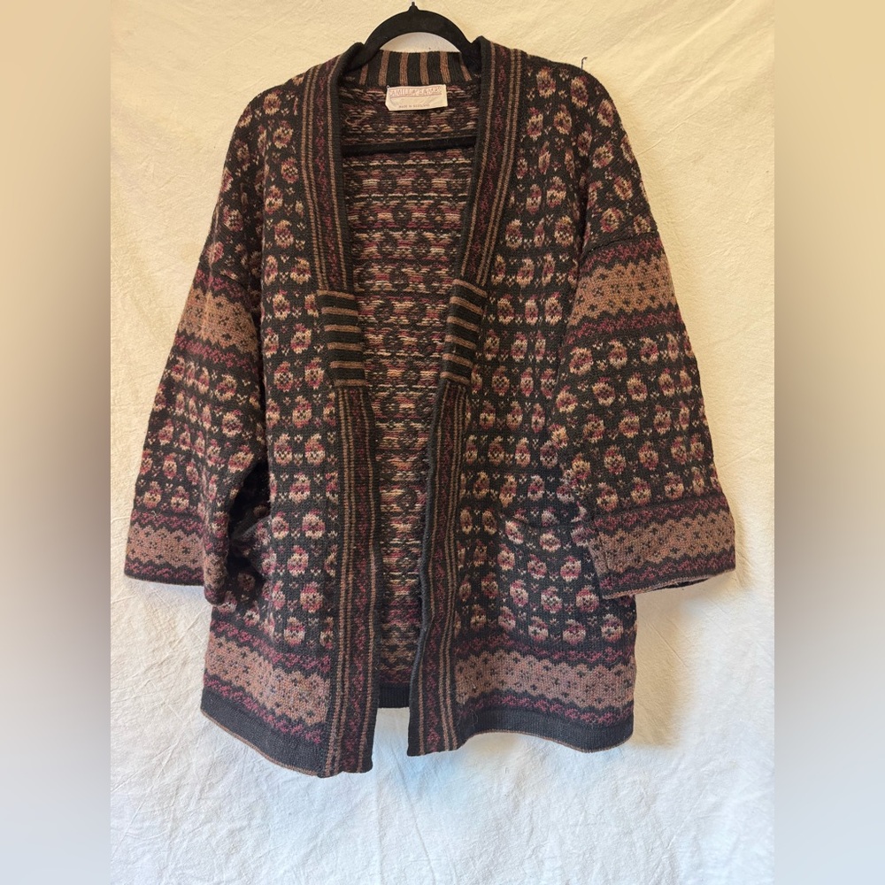 Vintage Camilla Eames Pure Wool Knit
Open Front Maxi Cardigan M/L